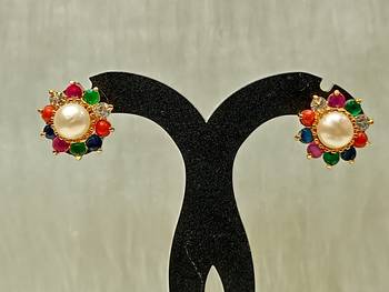Mannat raj pearls and jewellers natural pearls designer studs 4