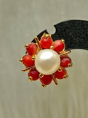 Mannat raj pearls and jewellers hyderabadi unique corals studs 2