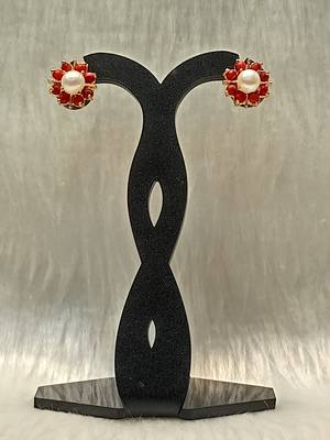 Mannat raj pearls and jewellers hyderabadi unique corals studs 4