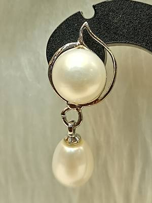 Mannat raj pearls and jewellers natural fresh water hyderabadi exclusive pearls danglers 2
