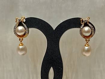 Mannat raj pearls and jewellers natural fresh water hyderabadi exclusive pearls danglers 4