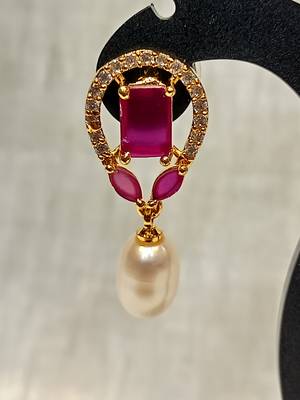 Mannat raj pearls and jewellers natural fresh water hyderabadi unique pearls danglers 3