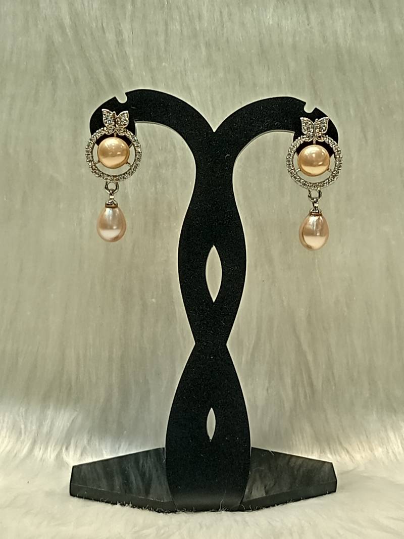 Mannat raj pearls and jewellers natural fresh water hyderabadi exclusive pearls danglers