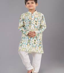 Printed Cotton Kurta Pyjama Set For Boy's