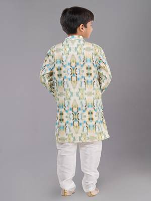 Printed Cotton Kurta Pyjama Set For Boy's 4