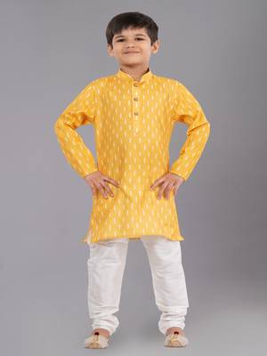 Printed Cotton Kurta Pyjama Set For Boy's 1