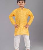 Printed Cotton Kurta Pyjama Set For Boy's