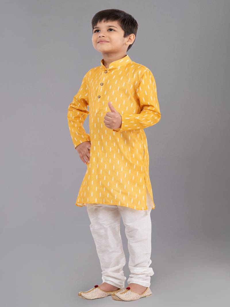 Printed Cotton Kurta Pyjama Set For Boy's
