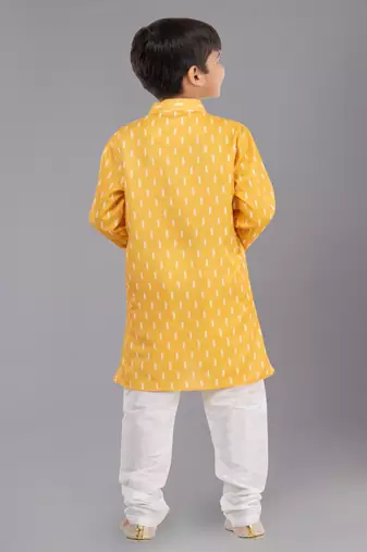 Printed Cotton Kurta Pyjama Set For Boy's