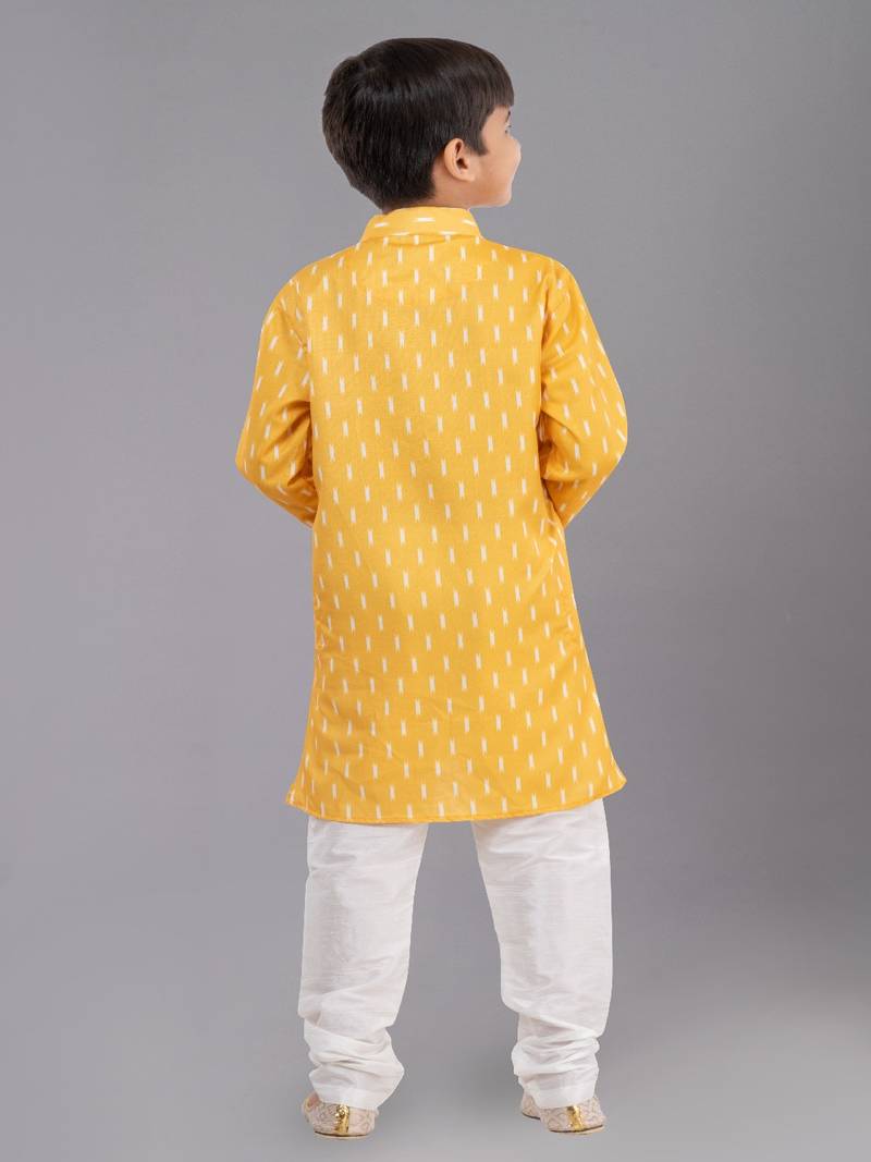 Printed Cotton Kurta Pyjama Set For Boy's