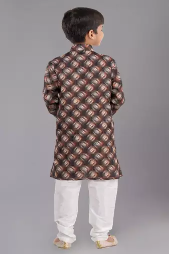Printed Cotton Kurta Pyjama Set For Boy's