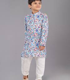 Printed Cotton Kurta Pyjama Set For Boy's