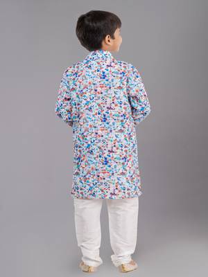 Printed Cotton Kurta Pyjama Set For Boy's 4