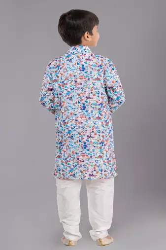 Printed Cotton Kurta Pyjama Set For Boy's