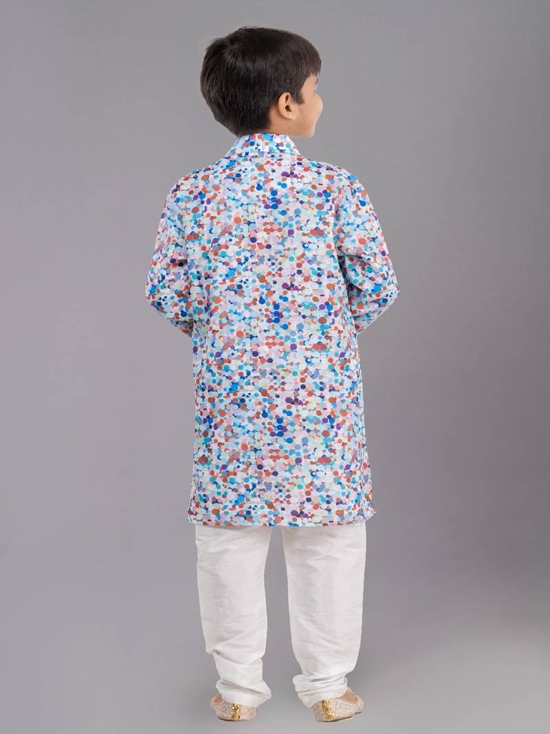 Printed Cotton Kurta Pyjama Set For Boy's