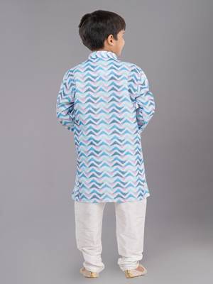 Printed Cotton Kurta Pyjama Set For Boy's 4