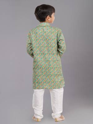 Printed Cotton Kurta Pyjama Set For Boy's 4