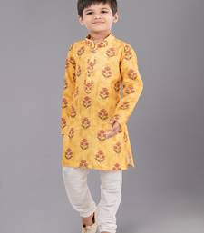 Printed Cotton Kurta Pyjama Set For Boy's