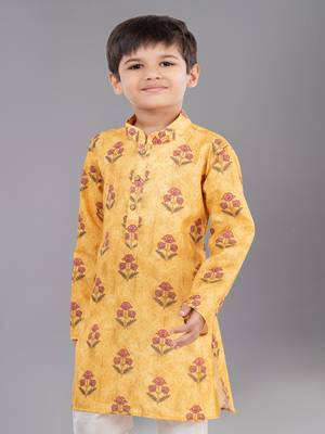 Printed Cotton Kurta Pyjama Set For Boy's 5