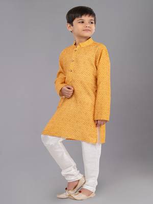 Printed Cotton Kurta Pyjama Set For Boy's 2