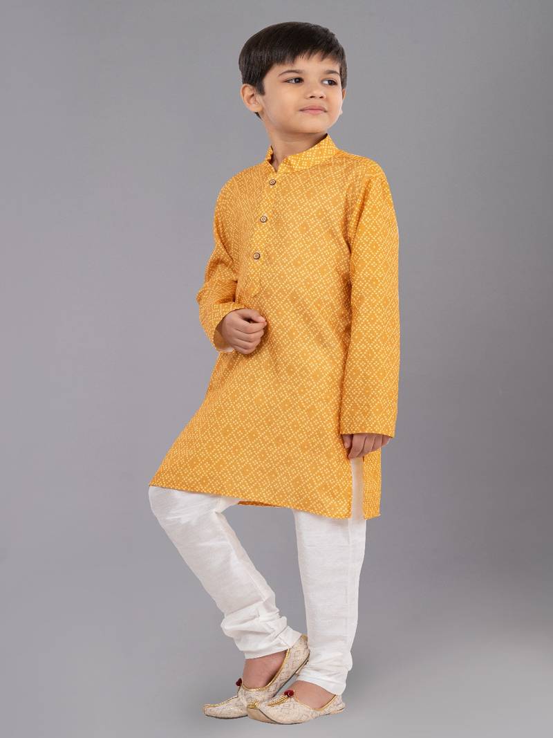 Printed Cotton Kurta Pyjama Set For Boy's