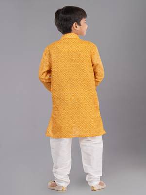 Printed Cotton Kurta Pyjama Set For Boy's 4