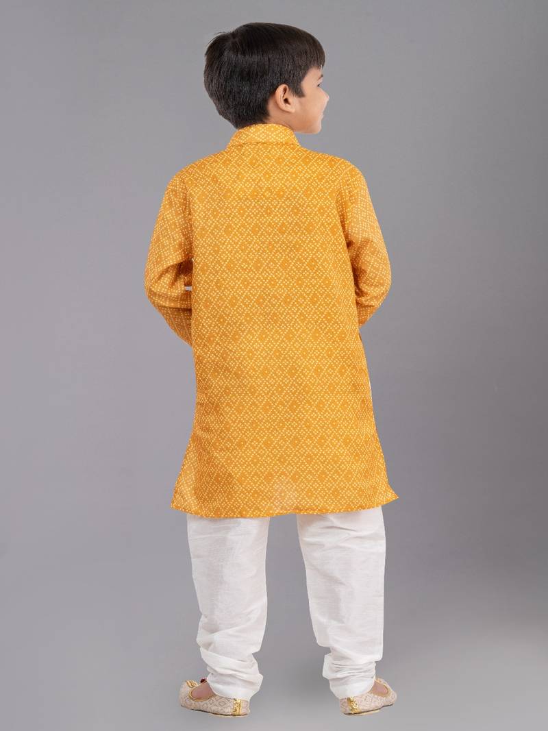 Printed Cotton Kurta Pyjama Set For Boy's