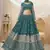 teal blue sequins georgette lehenga set choli with dupatta with dupatta