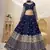 navy blue sequins georgette lehenga set choli with dupatta with dupatta