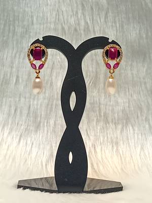 Mannat raj pearls and jewellers natural fresh water hyderabadi unique pearls danglers 1