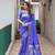Royal blue woven art silk saree with blouse piece
