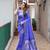 Royal blue woven art silk saree with blouse piece