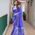 Royal blue woven art silk saree with blouse piece