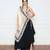 Black tie up saree with draped skirt & blouse