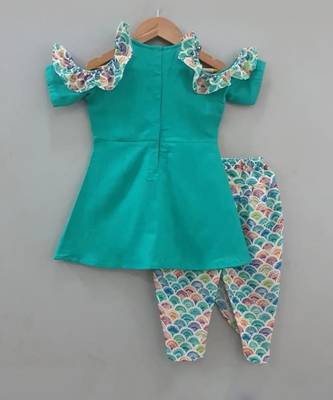 Peacork green dhoti pant set 2