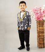 Black giraffe printed blazer