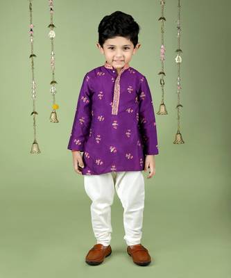 Purple honey bee printed purple kurta set 1
