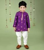 Purple honey bee printed purple kurta set