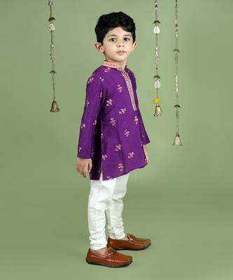 Purple honey bee printed purple kurta set 3