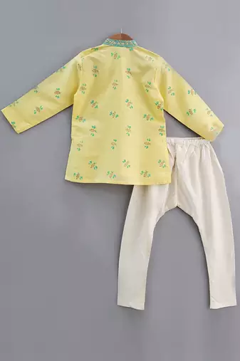 Yellow honey bee printed kurta set