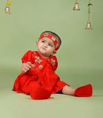 Red jamana girls dress