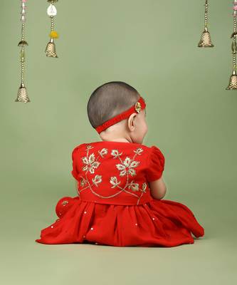 Red jamana girls dress 3