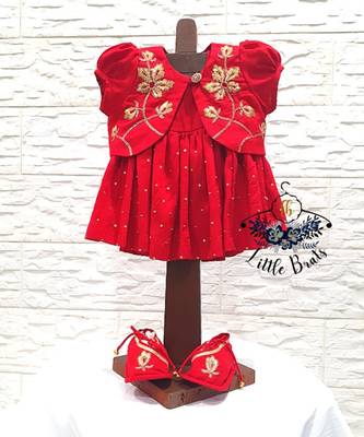 Red jamana girls dress 4