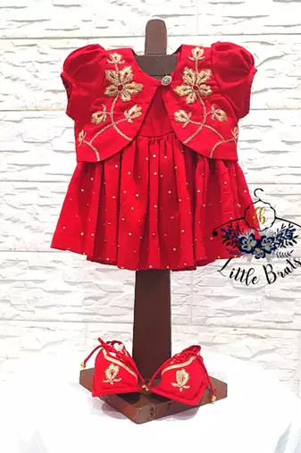 Red jamana girls dress
