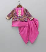 Bright print printed jacket and dhoti pant set