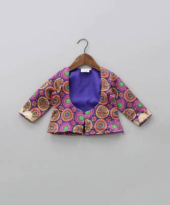 Bright print printed jacket and dhoti pant set 3