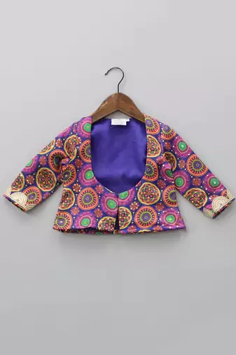 Bright print printed jacket and dhoti pant set