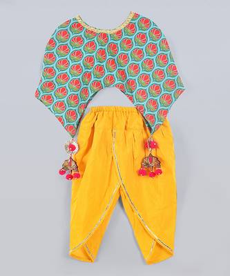 Blue printed ponchu with dhoti pant 2