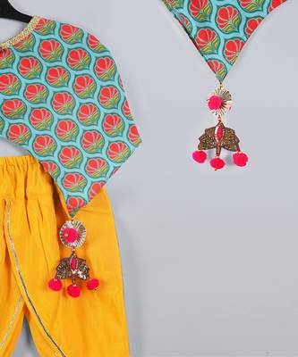 Blue printed ponchu with dhoti pant 3
