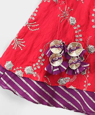 Pink embroidered ghagara with angrakha blouse 2